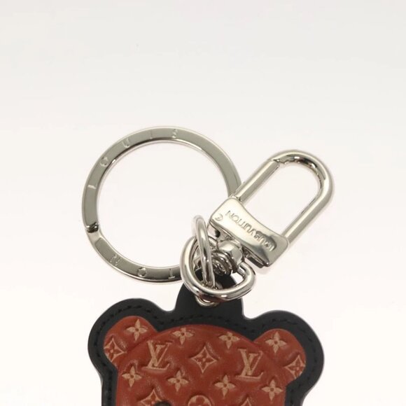 LOUIS VUITTON Porte Cles Teddy Bear Charm Leather Brown - Picture 7 of 8